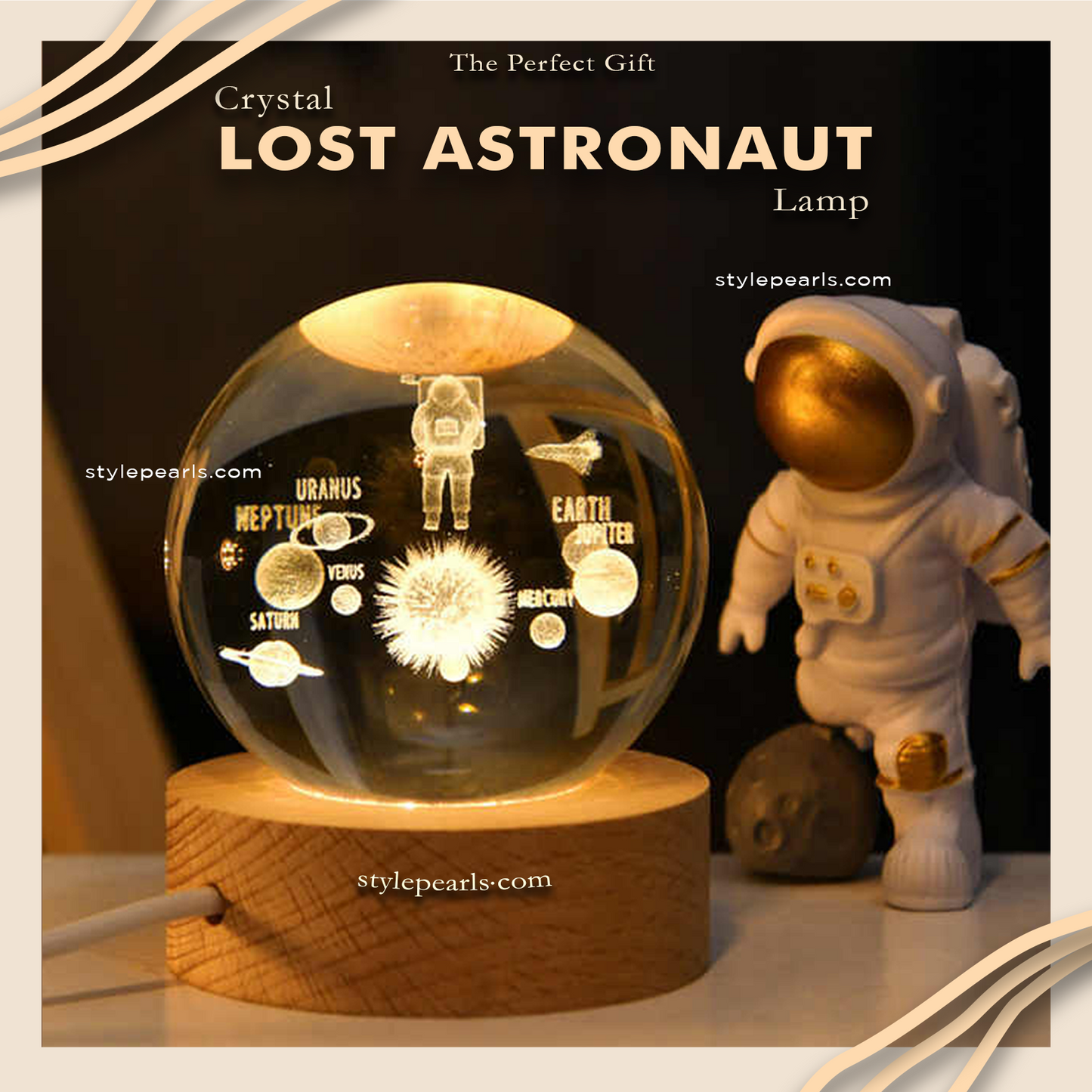 Crystal Lost Astronaut Lamp