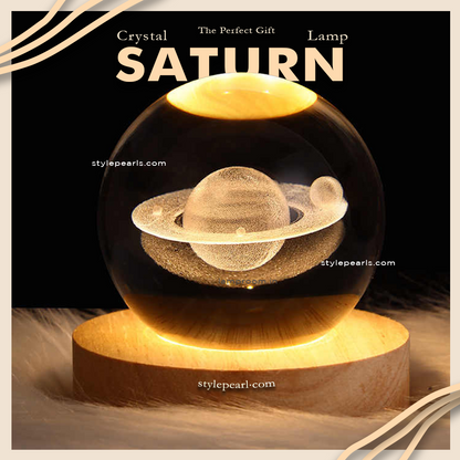 Crystal Saturn Lamp