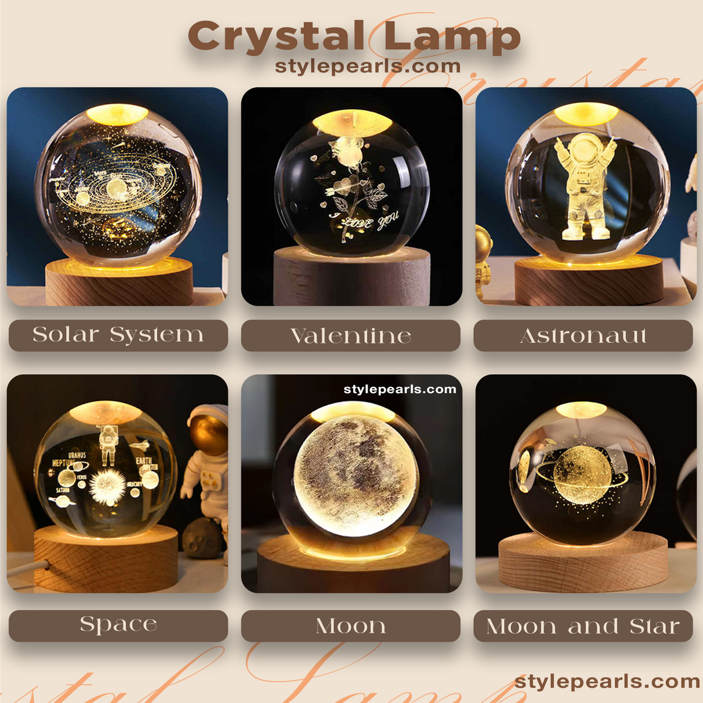 Crystal Astronaut Lamp